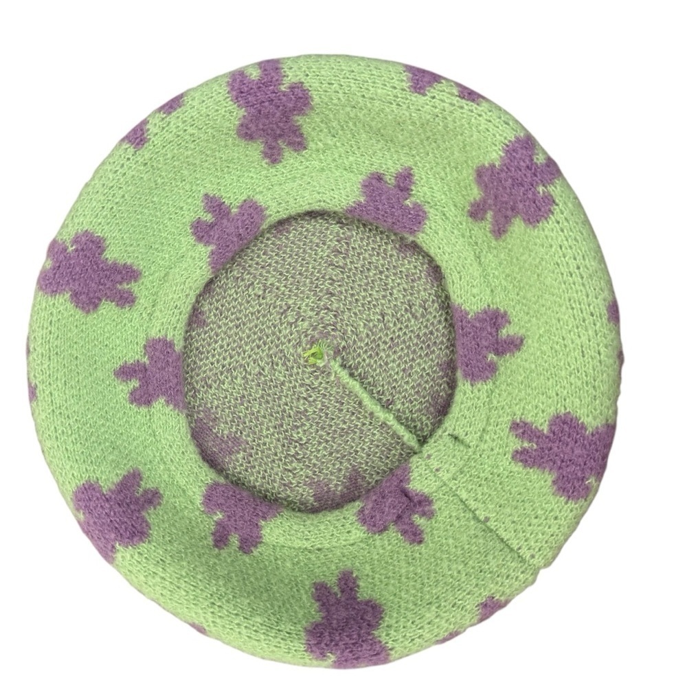 Wild Fable women’s green & purple floral beret. One size - Picture 2 of 4